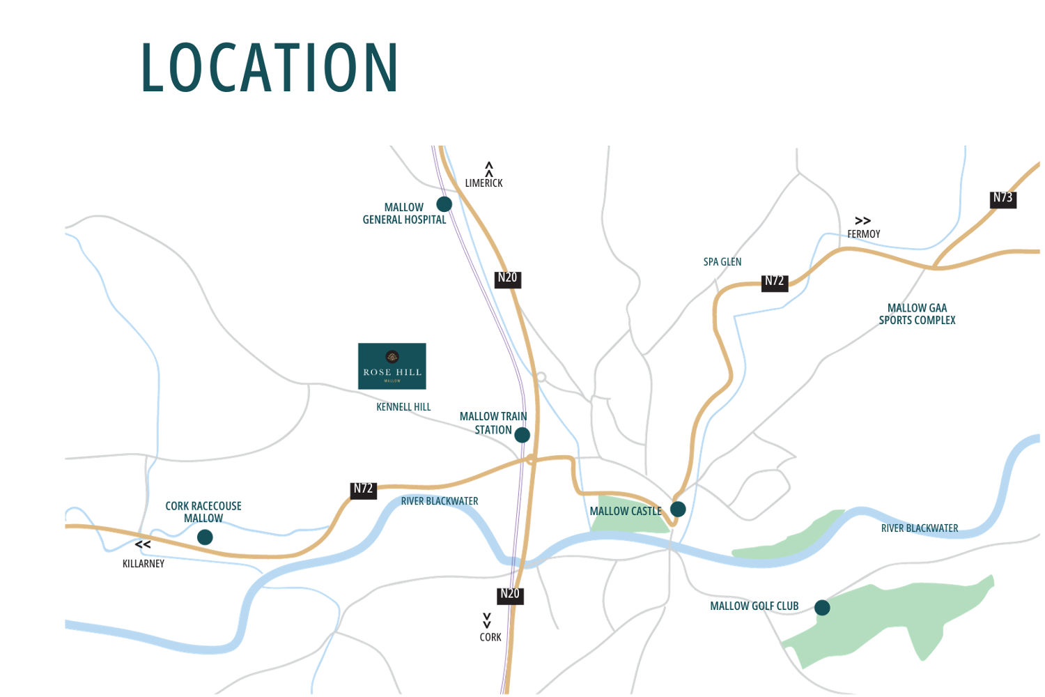 Rose Hill Development Mallow - Location Map